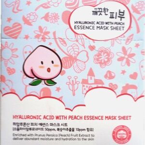 Esfolio Korean Skincare Hyaluronic Acid Peach Essence Face Mask 10 Pack